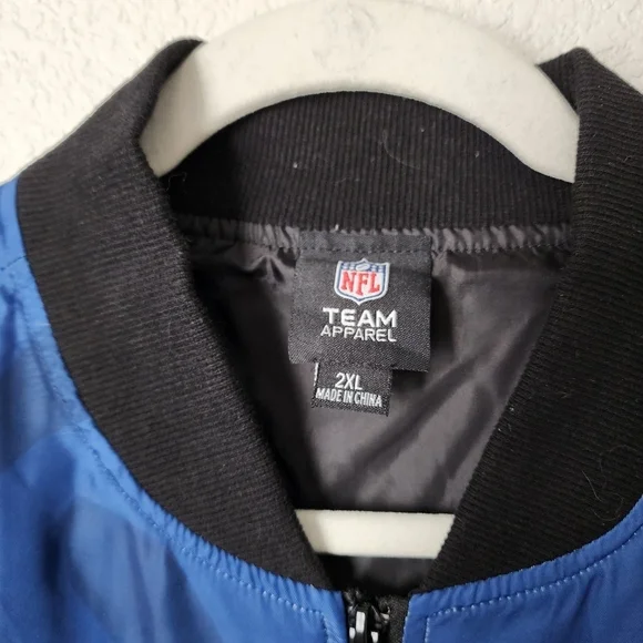 NFL TEAM x PATRIOTS windbreaker‎ logo jacket in blue full zip size 2XL - Picture 6 of 10